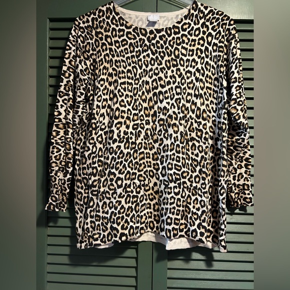 Chico's Animal Print Top in Black and Brown - Picture 1 of 2